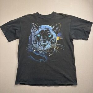 Vintage 90s Habitat Rainforest Cafe Black Panther Graphic T-Shirt Men's Large